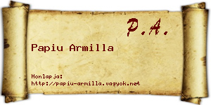 Papiu Armilla névjegykártya